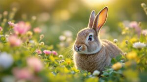 European Rabbit in grass