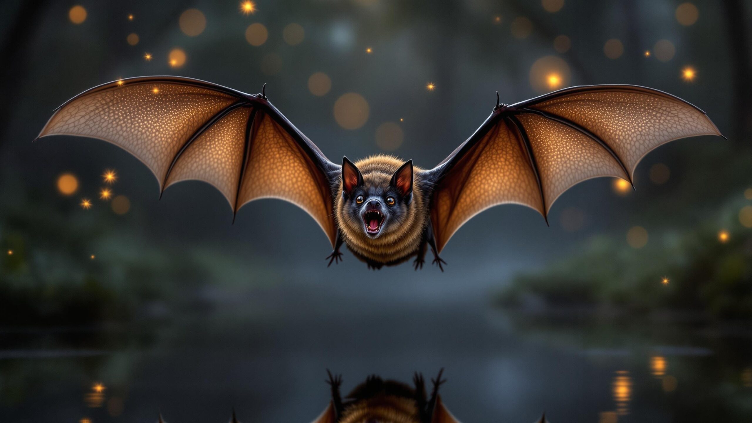 Little Brown bat Closeup
