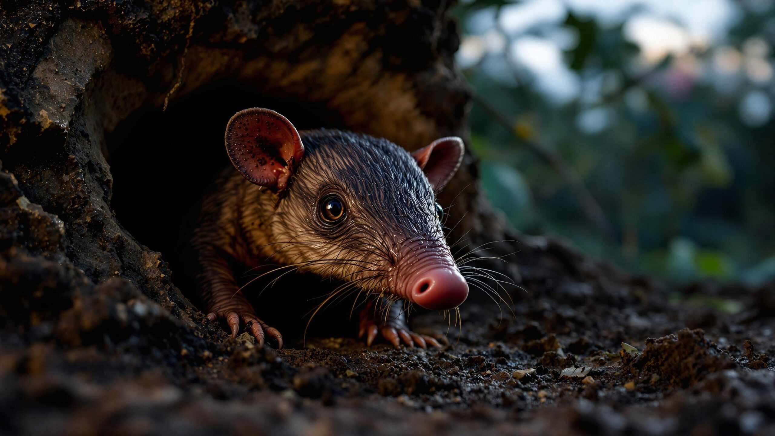 Solenodon in burrow