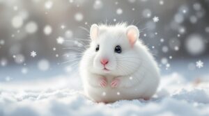 Winter white dwarf hamster close up