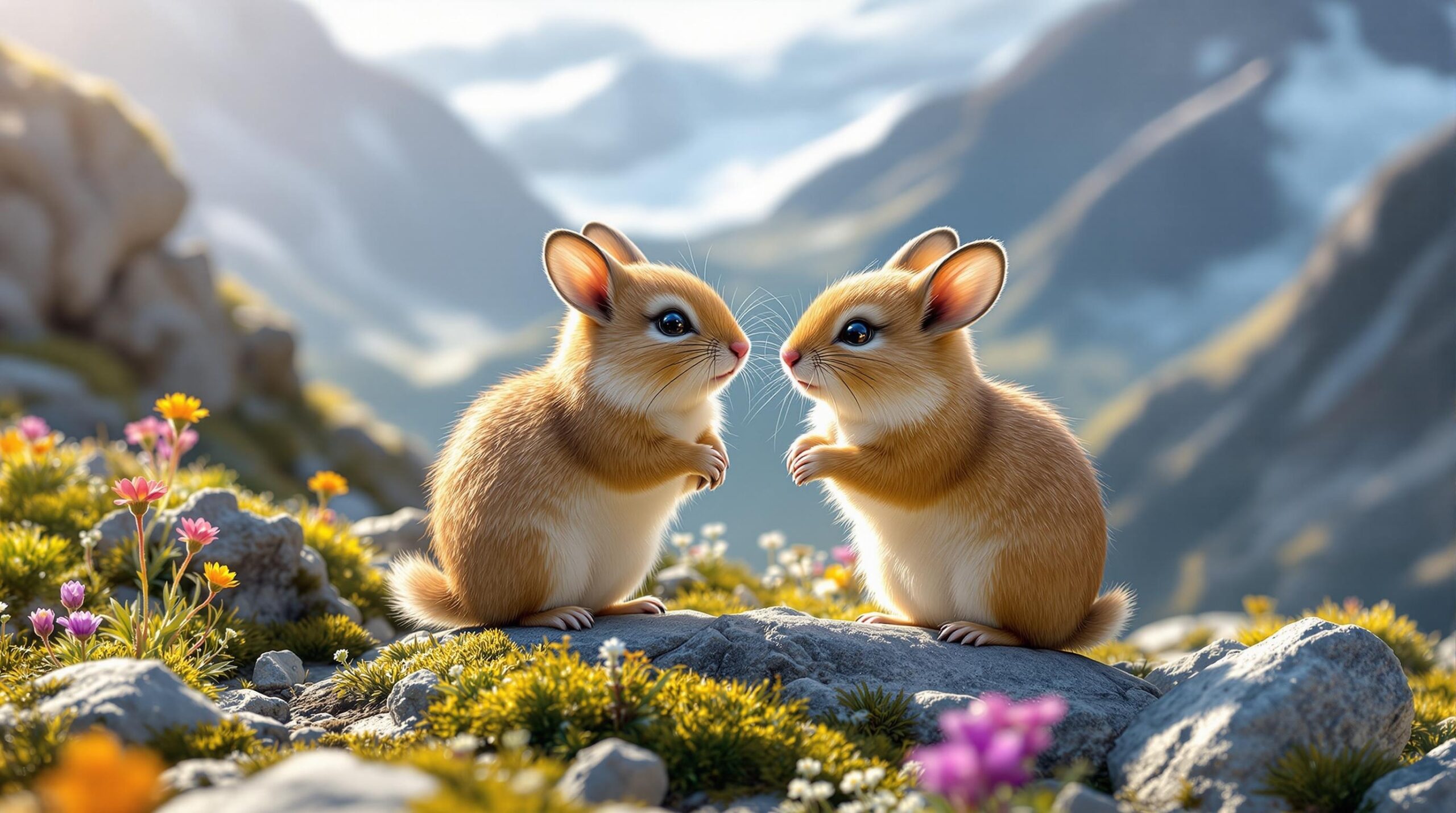 pikas on rocks'