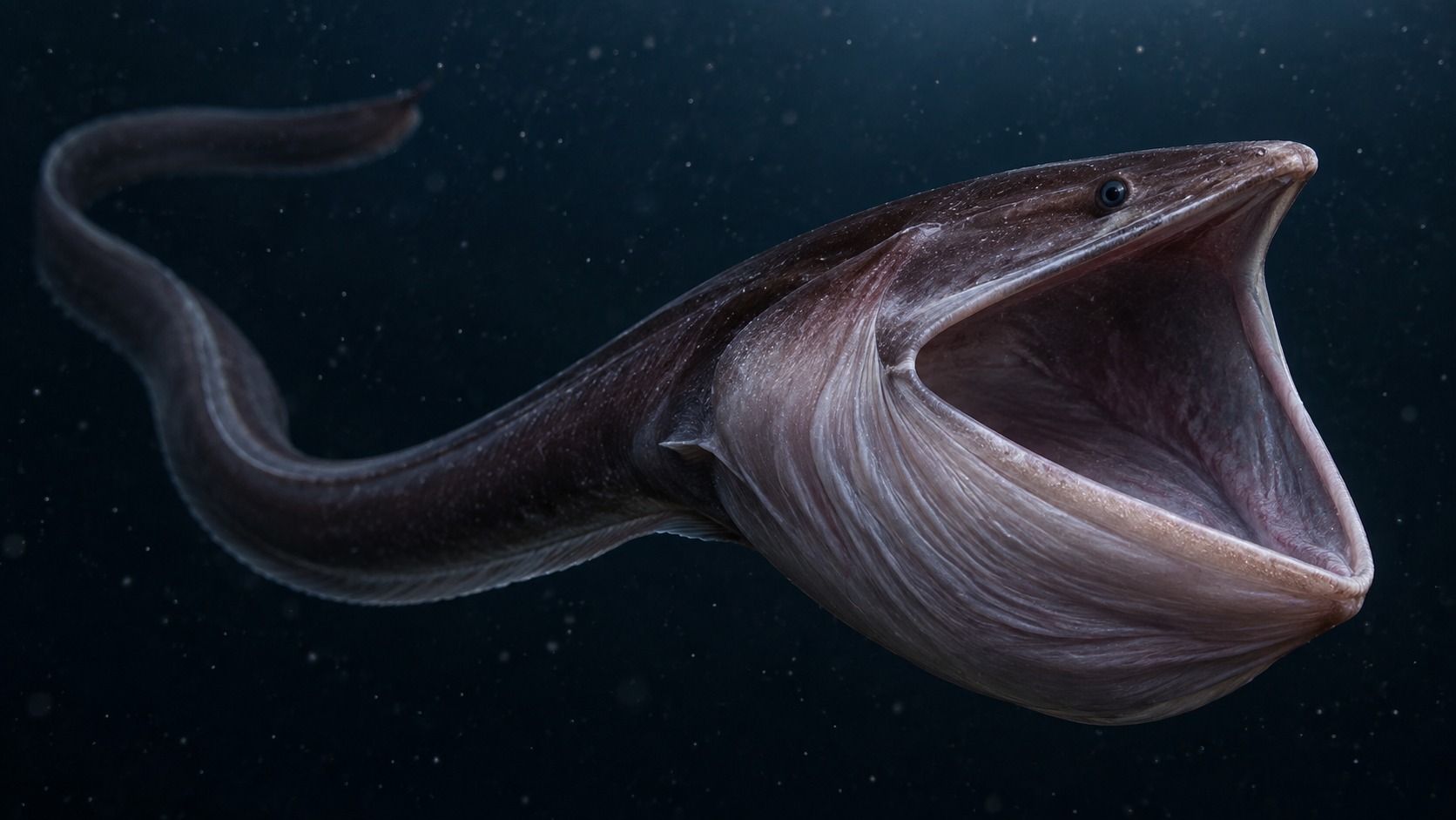 Generated body 1 image of Gulper Eel in a natural aquatic setting