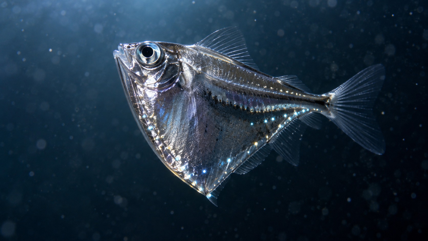 Generated body 1 image of Hatchetfish in a natural aquatic setting